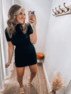 Mock Neck Sweater Dress | Black