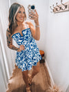 Tropical Blue Mini Dress
