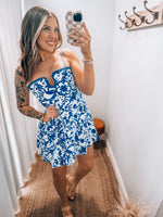 Tropical Blue Mini Dress