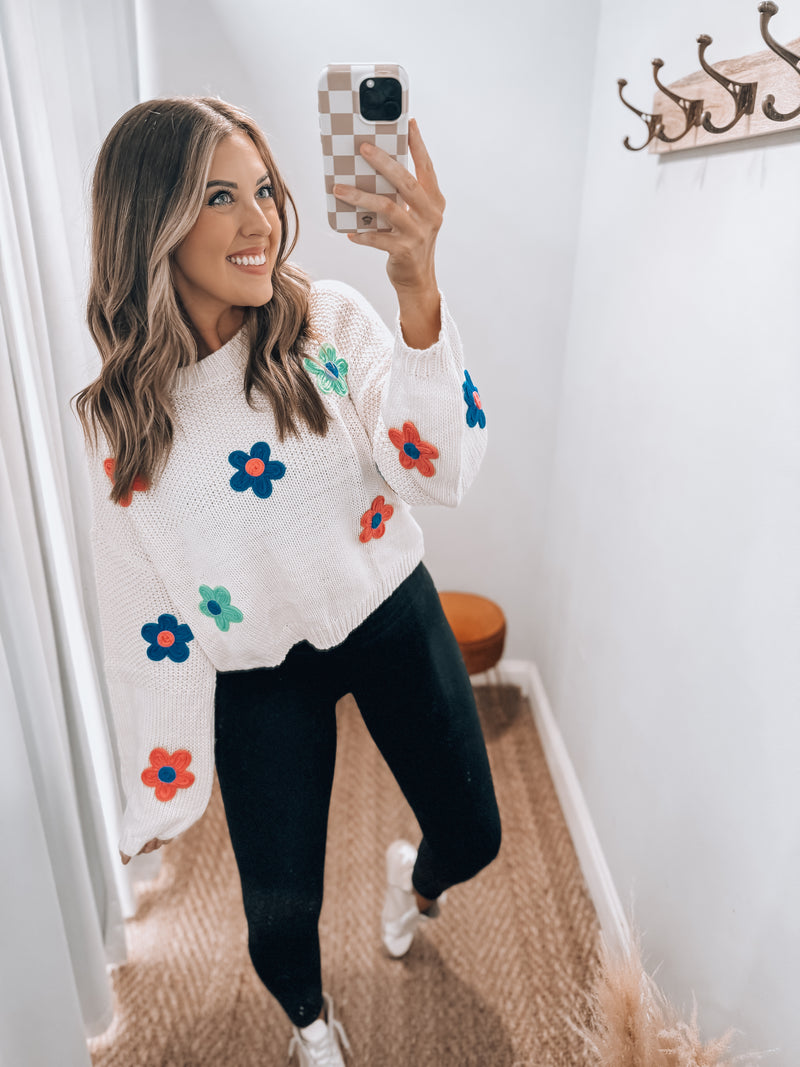 Daisy Embroidered Sweater