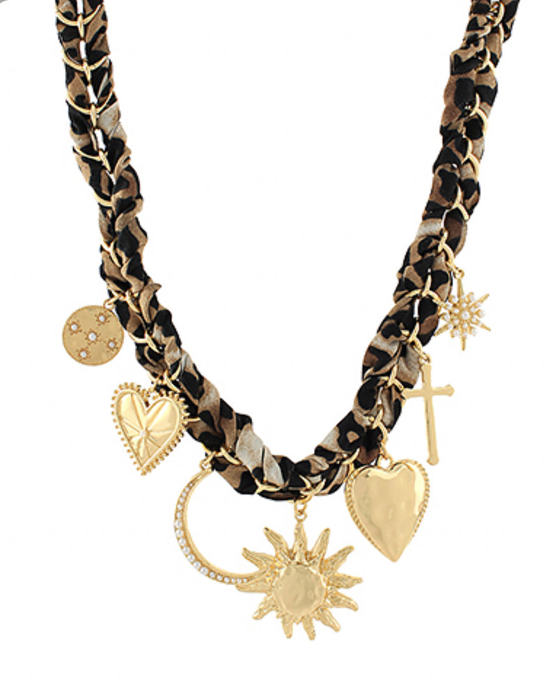 Leopard Chain & Charm Necklace