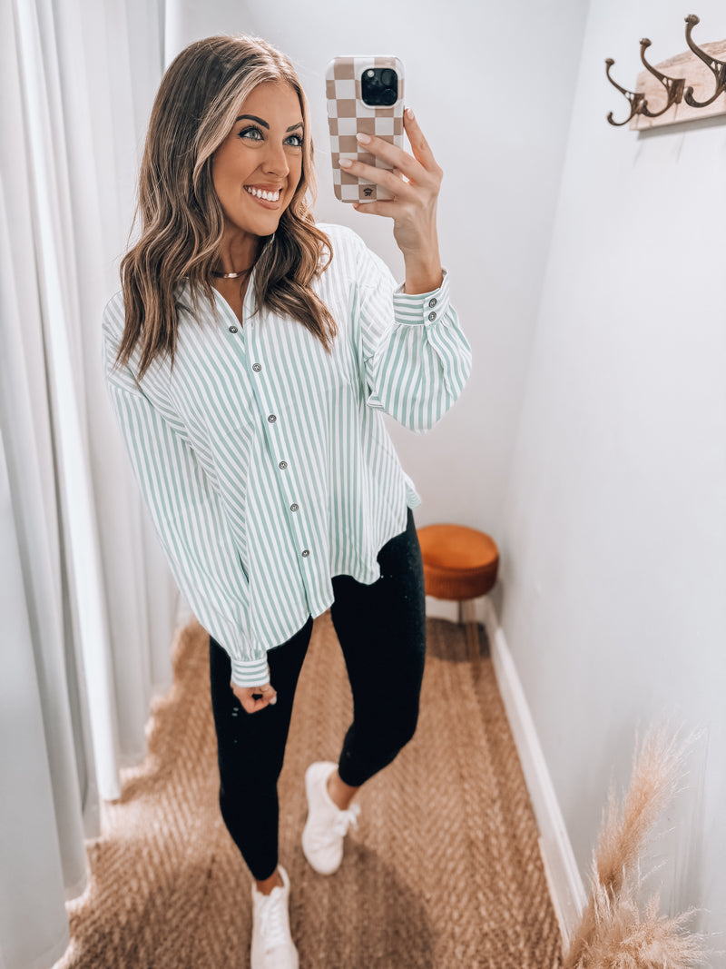 Striped Button-Down | Sage