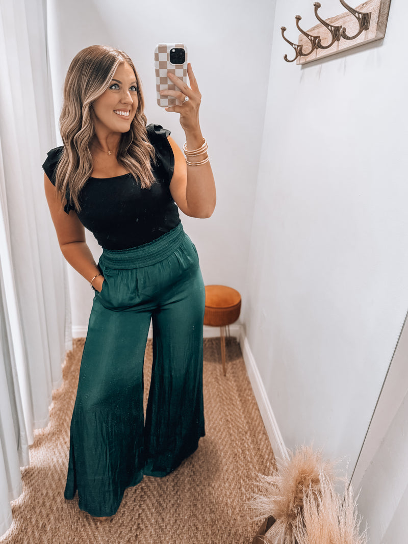 Kayla Silk Pants | Emerald