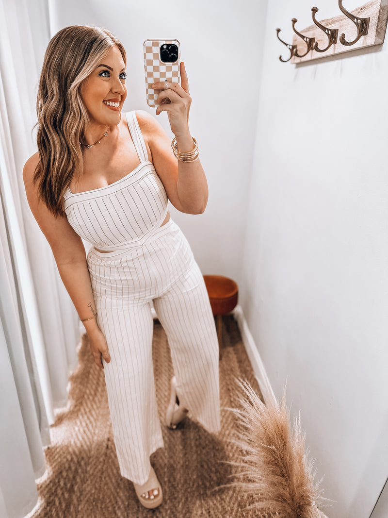 Oat Stripped Jumpsuit