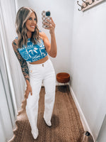White Risen Jeans