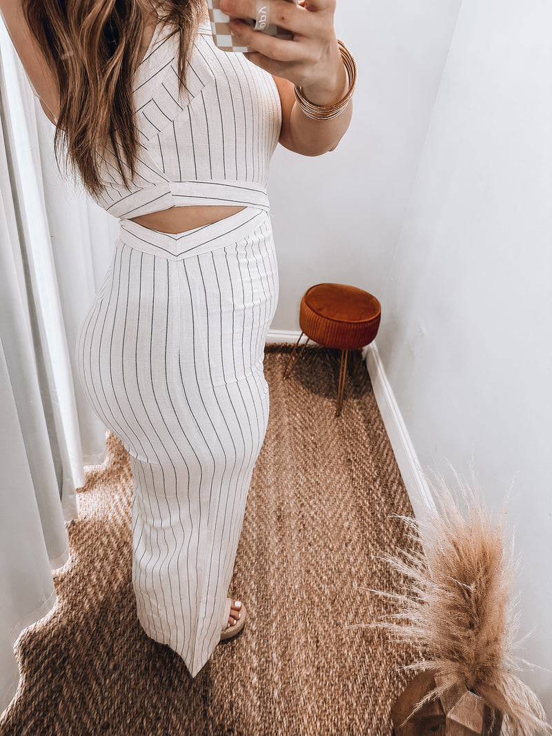 Oat Stripped Jumpsuit