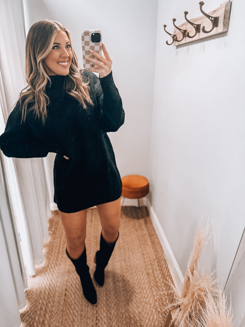 Reagan Sweater Dress | Black