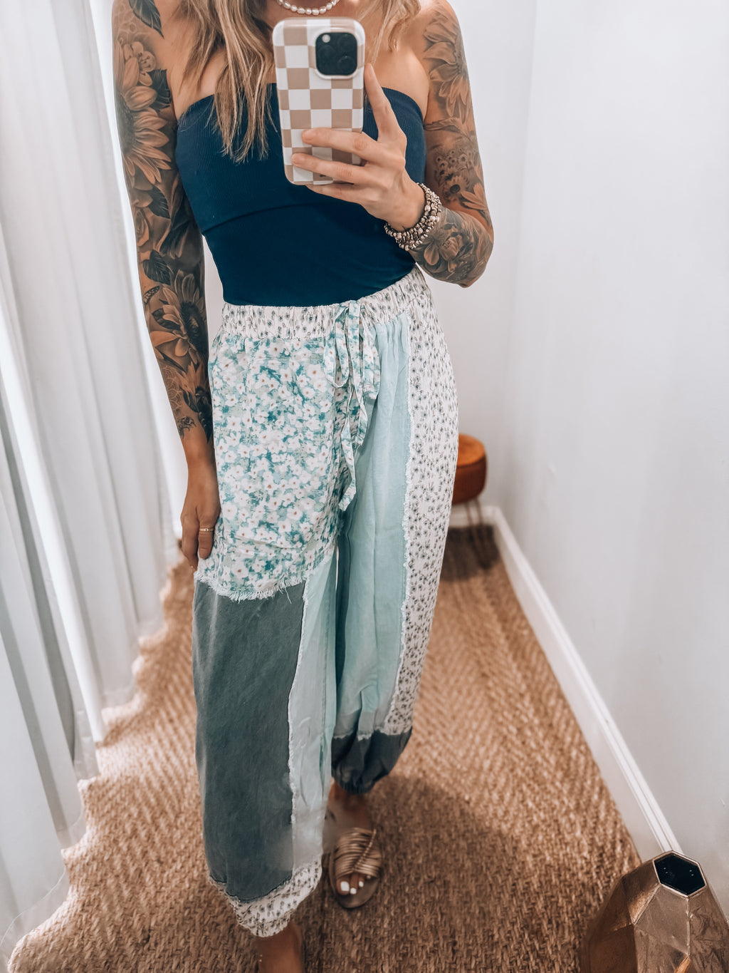 Patchwork Pants | Blue