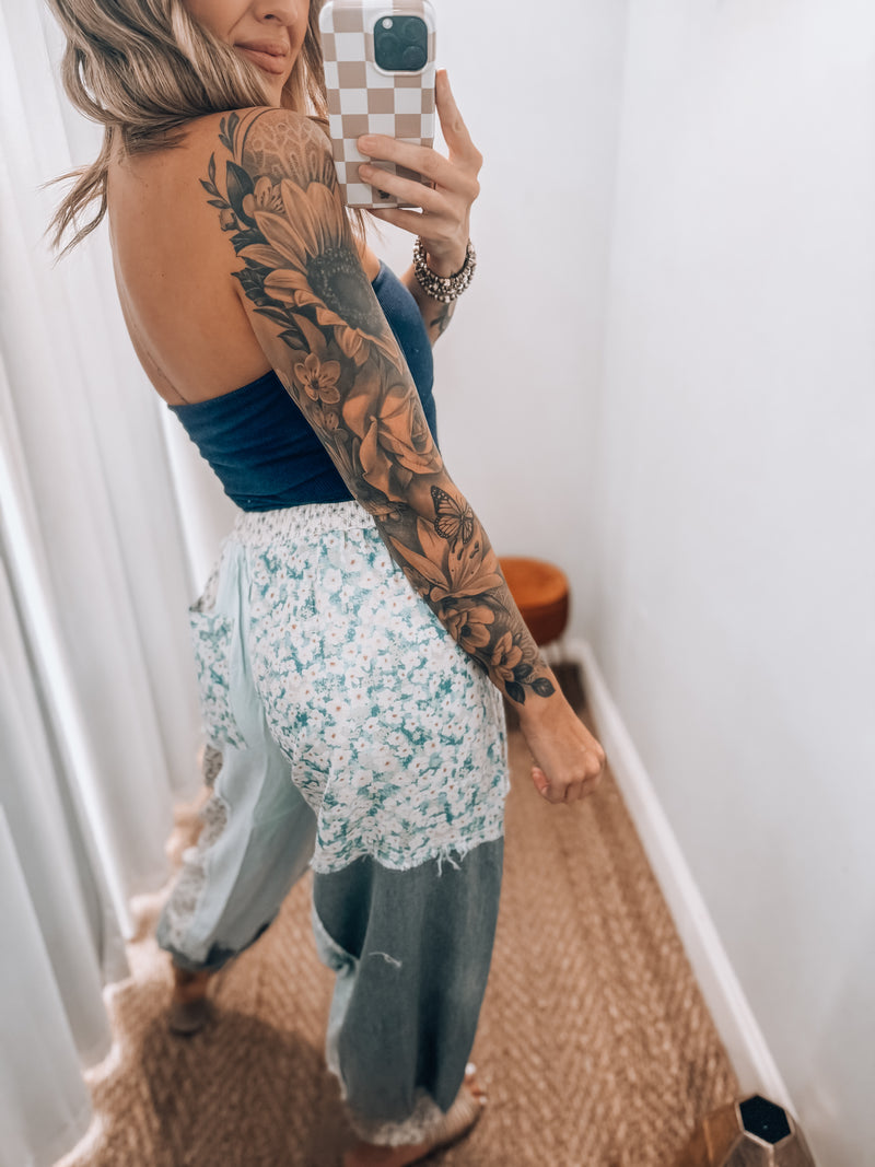 Patchwork Pants | Blue