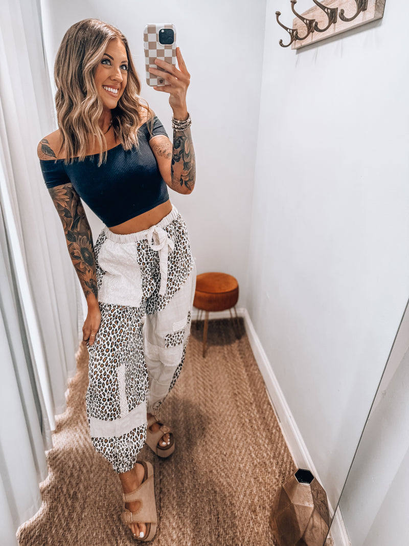 Leopard Patchwork Joggers