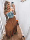 Eden Copper Maxi Skirt