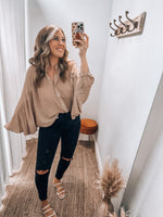 Mocha Flowy Blouse