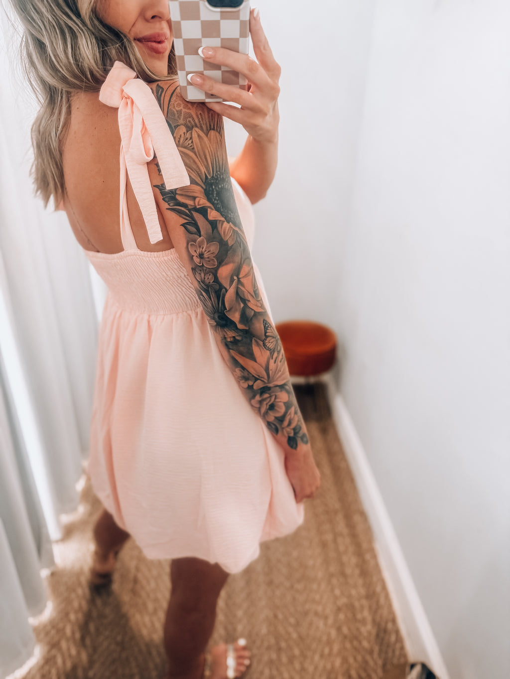 Pink Bubble Hem Dress
