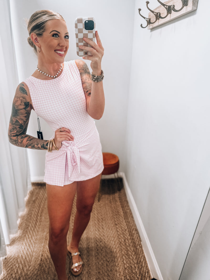 Kingsley Gingham Athletic Romper