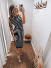 Isla Striped Midi Dress