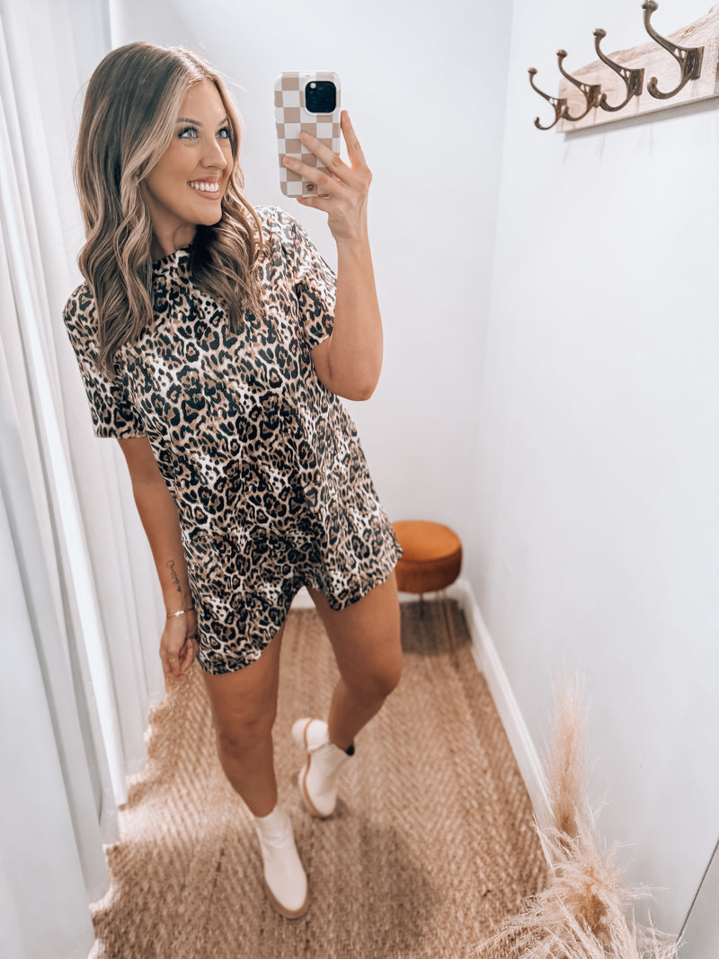 Leopard Mini Shift Dress