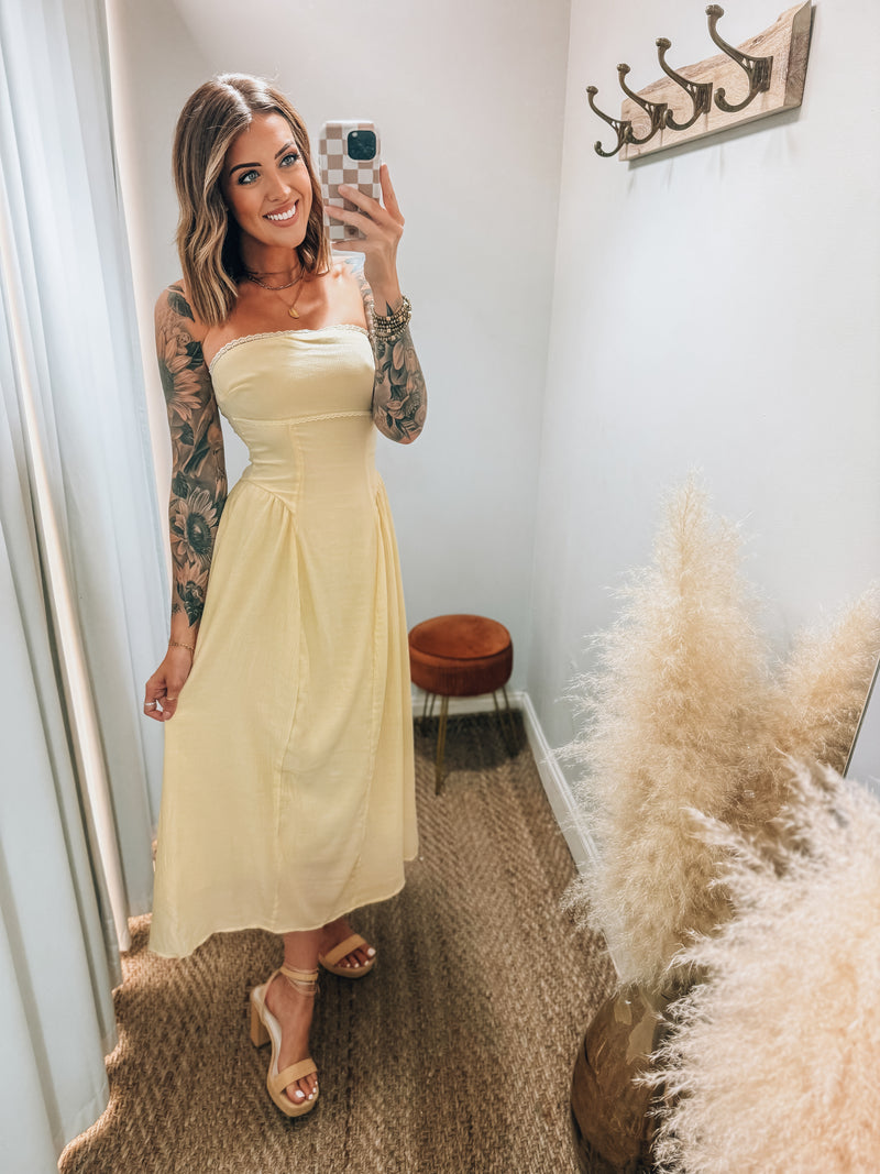 Butter Yellow Midi Dress