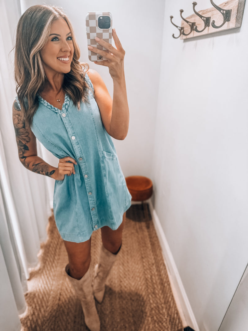 Ellie Braided Denim Dress