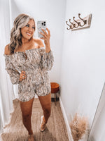 Taupe Tie Romper
