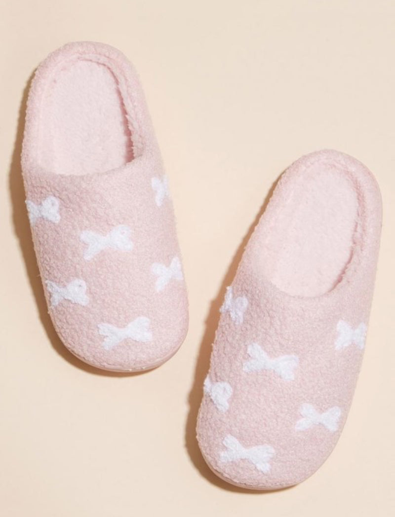 White Bow Slippers