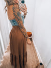 Eden Copper Maxi Skirt