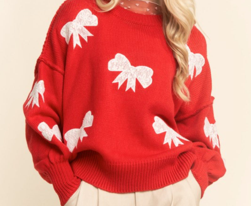 Lace Bow Sweater