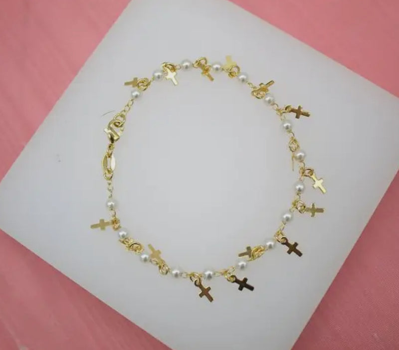 Cross Charm Bracelet | Gold