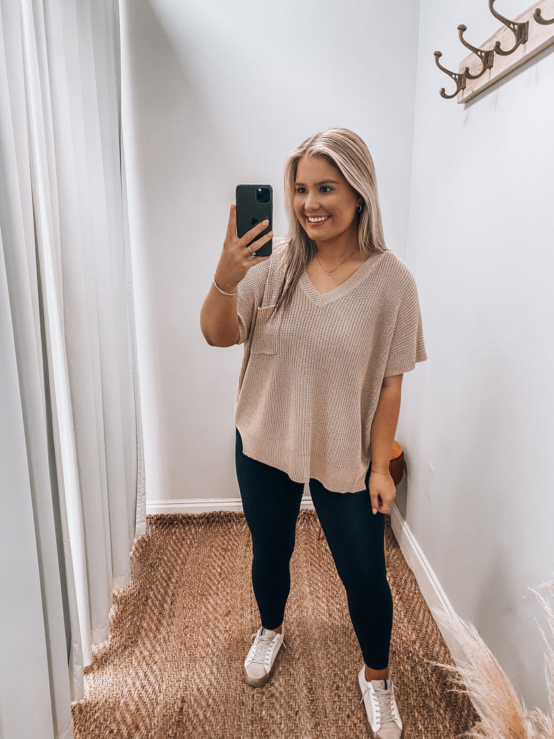 Kenzie Sweater Top (Taupe)