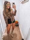 Taupe Leopard Button Up