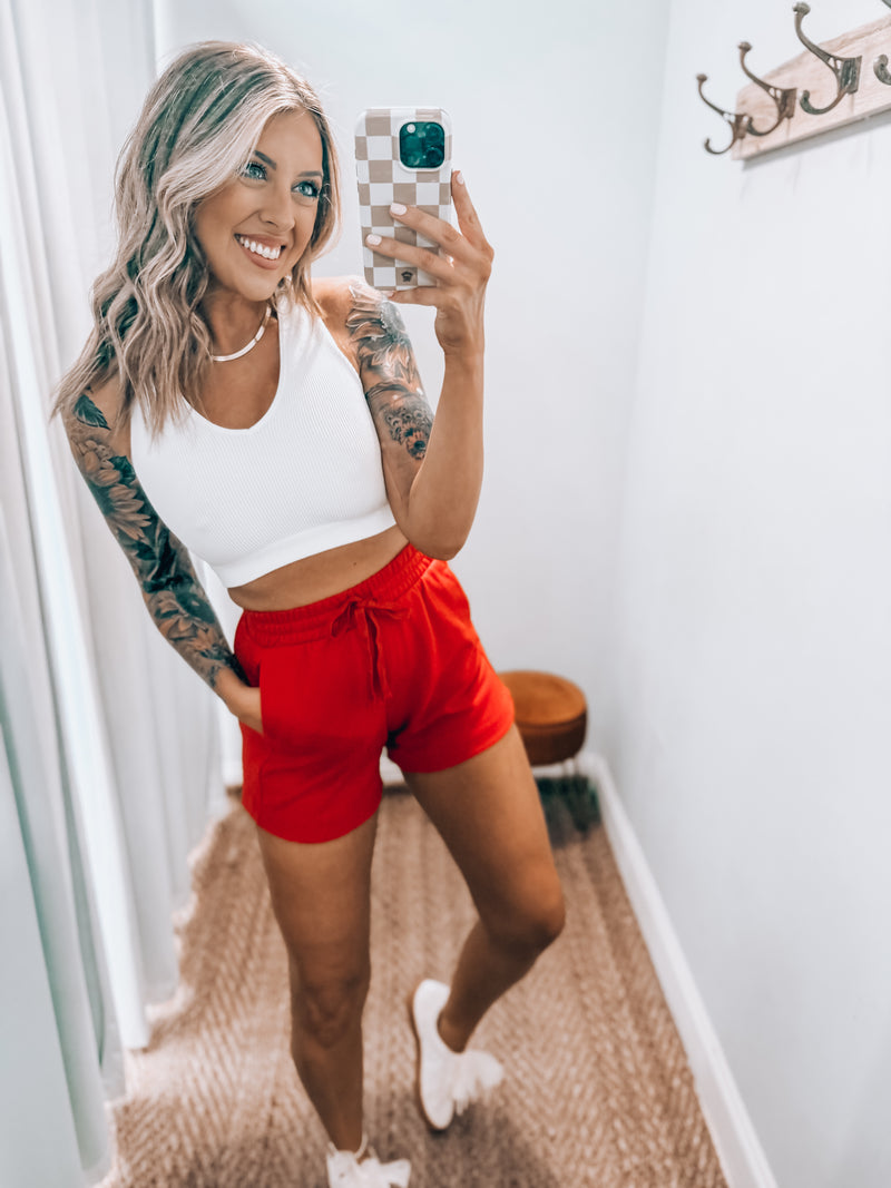 Red shorts