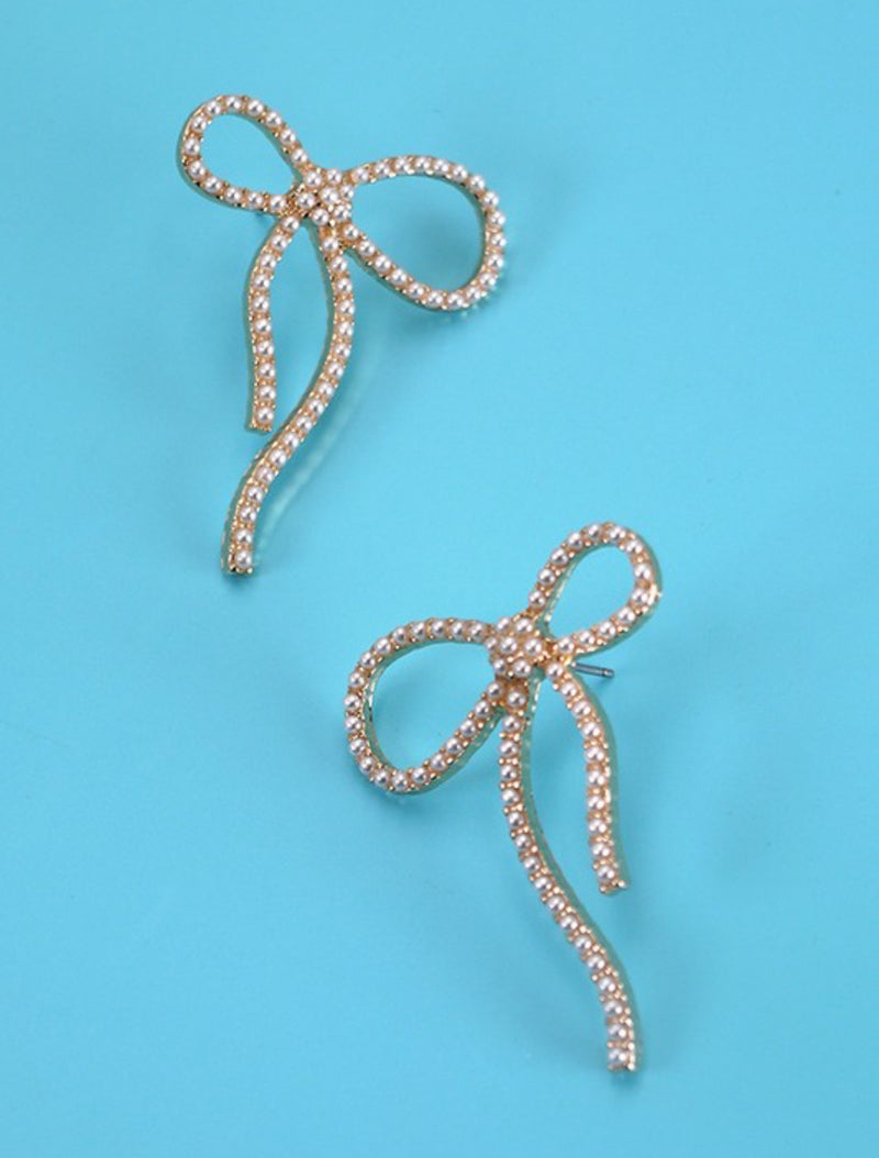 Big Bow Pearl Studs