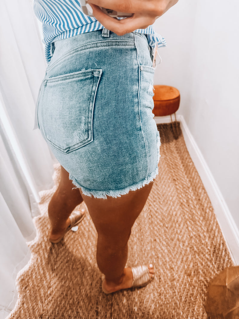 Risen Light Wash Shorts