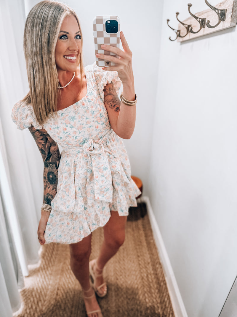 Puff Sleeve Floral Dress