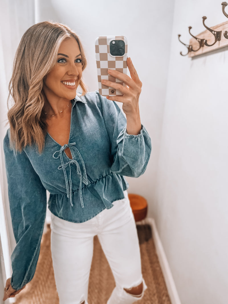 Morgan Denim Top
