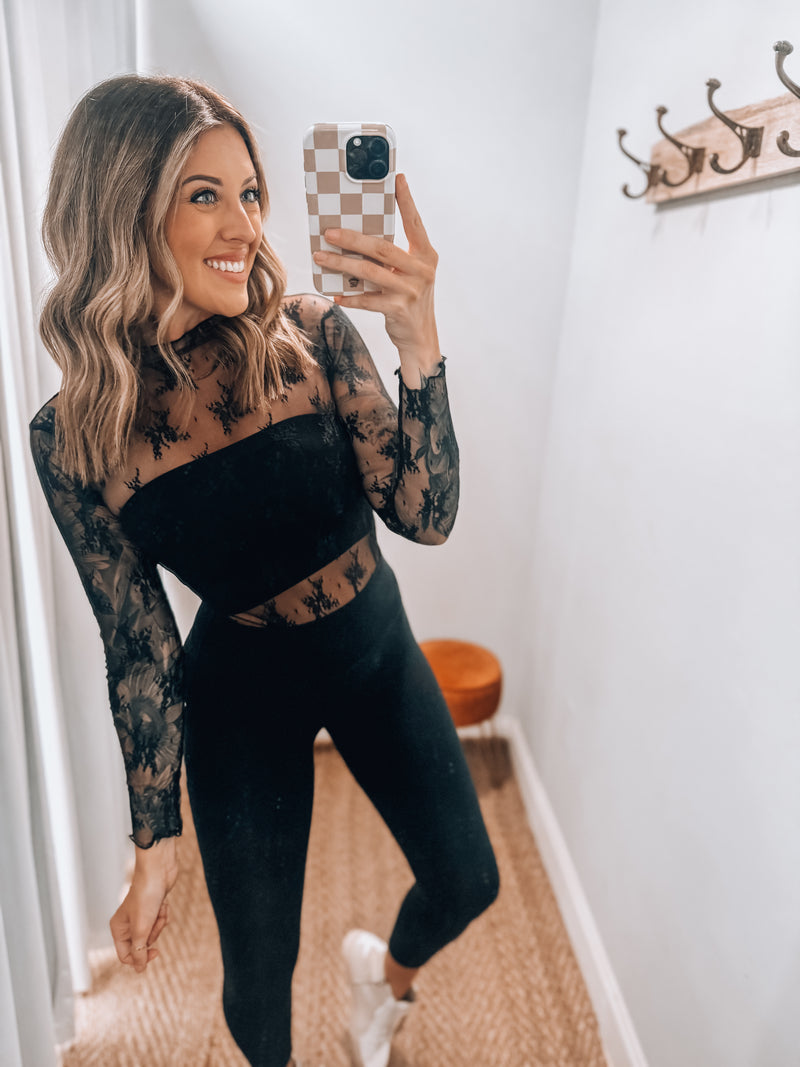 Lacy Mesh Top | Black
