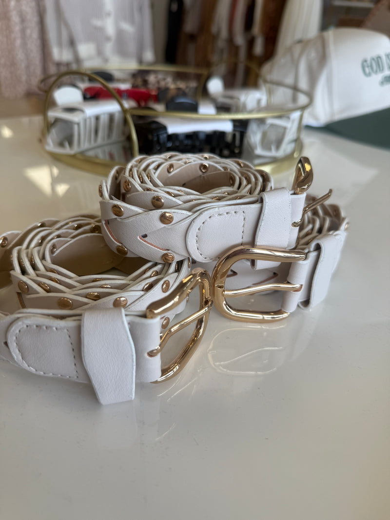 Ivory Braided Belt