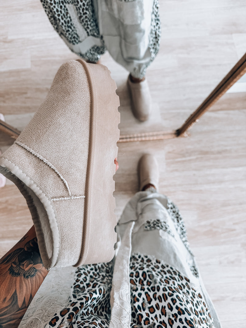 Beige Fall Clogs