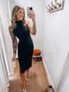 Black Ribbed Dress